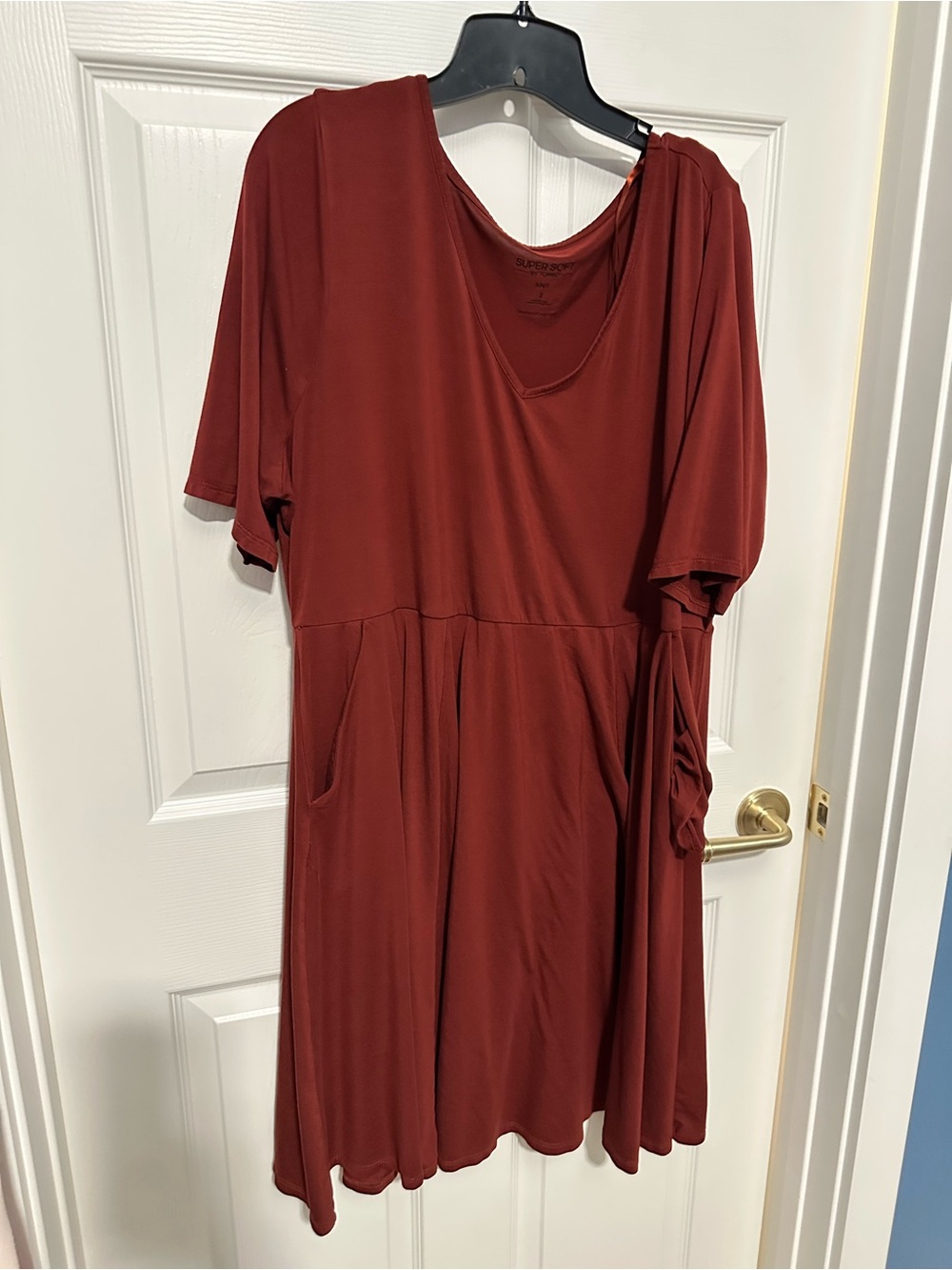 torrid Rust Red V-Neck Midi Dress with Pockets